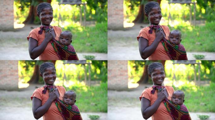 母亲和儿子合影非洲黑人母子亲子贫困地球