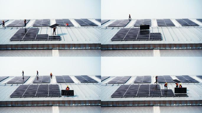 安装太阳能电池板国家电网光伏板电力能源建