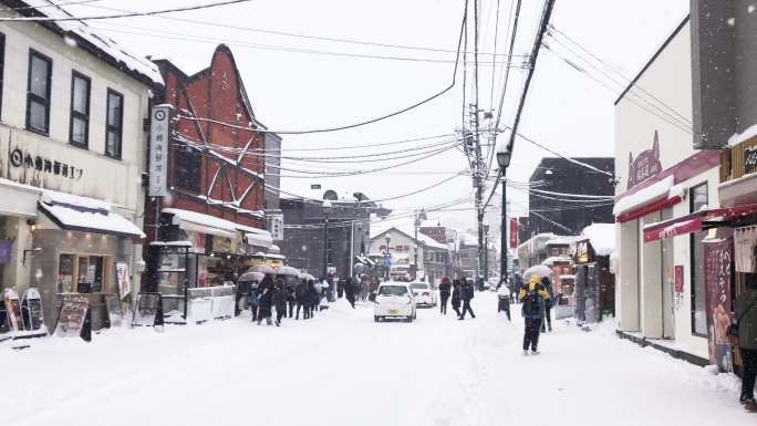 北海道小樽旅游景点的冬季