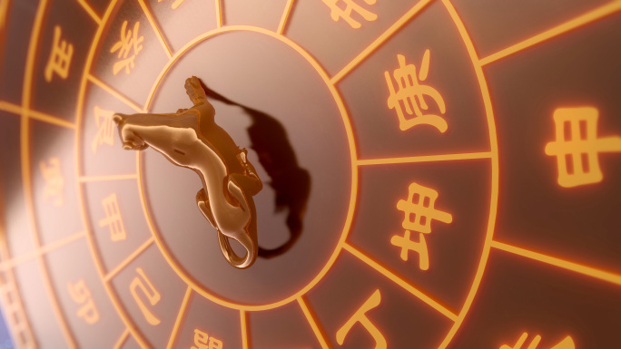 2023元旦创意片头日晷与十二生肖