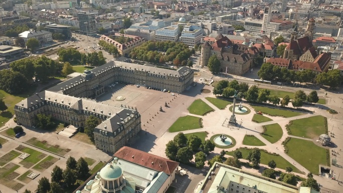 斯图加特宫殿广场德国王宫欧洲地标街道街景