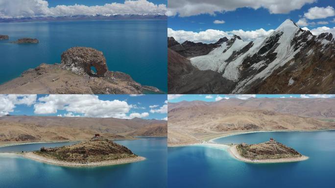 西藏那曲纳木措羊湖藏北草原冰川航拍合集