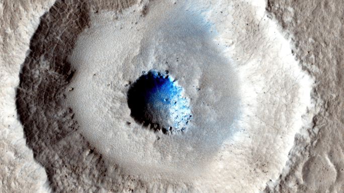 火星从卫星轨道看火星的真实景观。