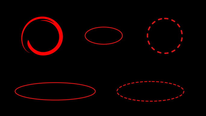 6款红圈批阅画圈标注标记重点短视频带通道