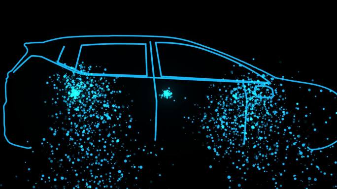 激光灯雕刻汽车粒子火焰年会活动视频素材