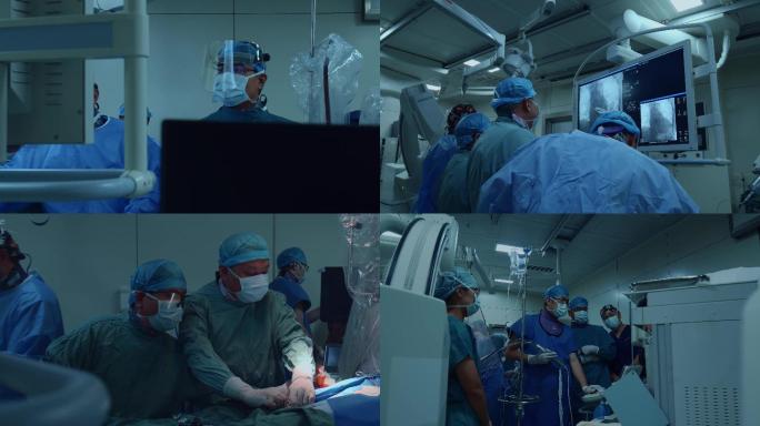 手术室心脏手术素材画面