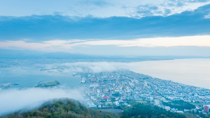 北海道延时风景风景湖泊风光延时山河森林云