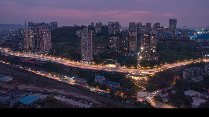 重庆特色 长江灯塔 人文 夜景 延时摄影