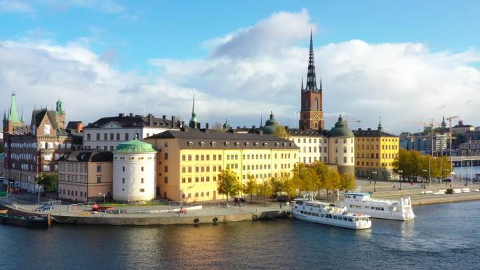 从海上俯瞰斯德哥尔摩老城