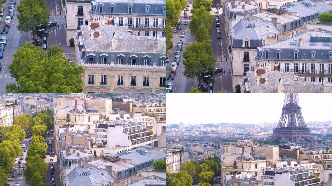 巴黎城市风景大景全景城市地标建筑风光风景