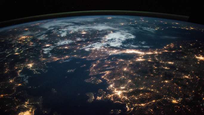 从太空看地球。