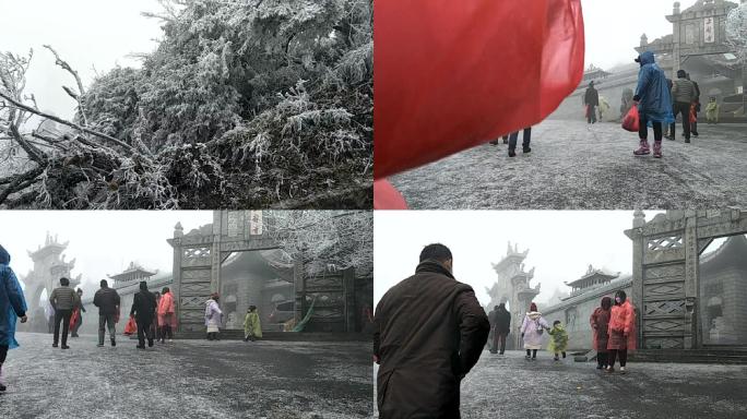 南岳衡山徒步湖南南岳衡山拜祭祝融峰雪景