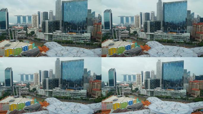 延时新加坡城地标商圈cbd标志性大楼