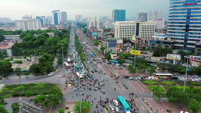 越南河内市人流车流主城区宣传片经济