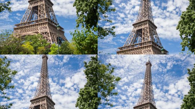 仰望巴黎的埃菲尔铁塔