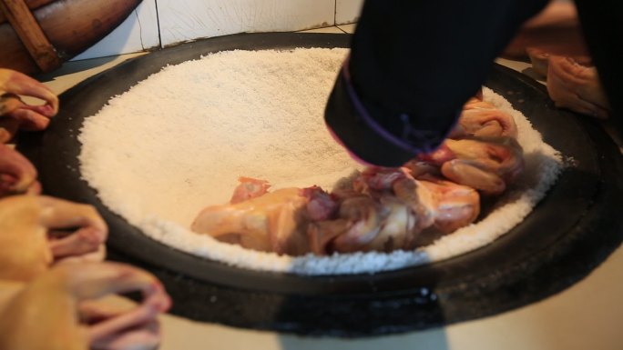 传统美食盐局鸡制作原素材