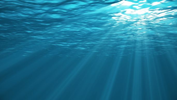 体光水下场景大自然环境海底光照太阳照进水
