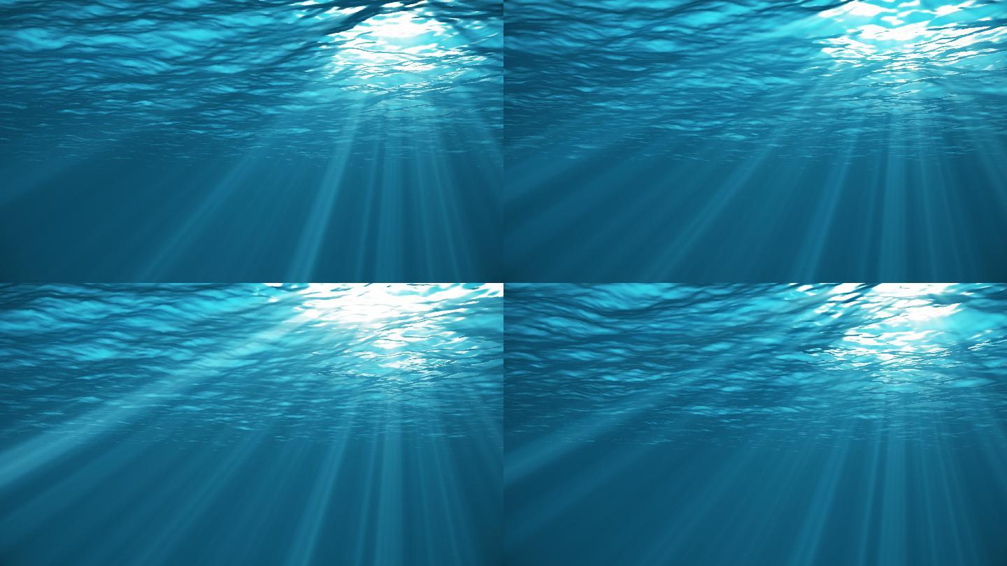 体光水下场景大自然环境海底光照太阳照进水