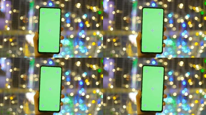 绿色屏幕智能手机手机APP科技应用购物消