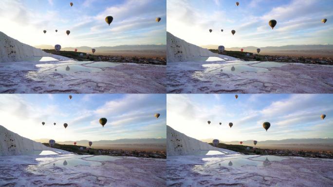 空中热气球背景视频素材