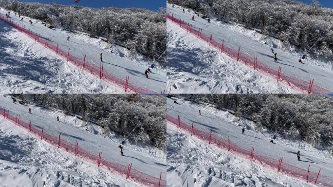 冬天冬季滑雪滑雪场索道高山滑雪雪上运动