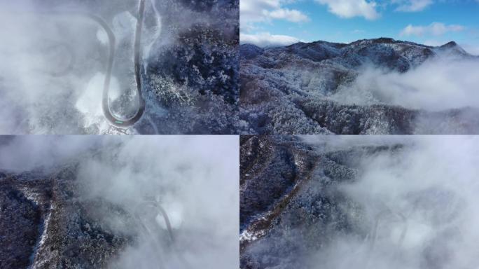 连绵雪山航拍4k