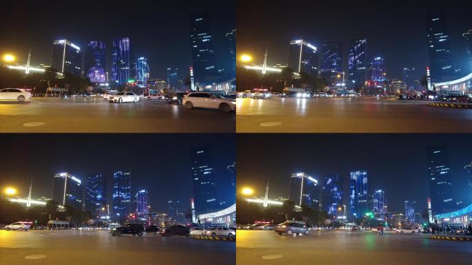 杭州街头的车流高清延时摄影