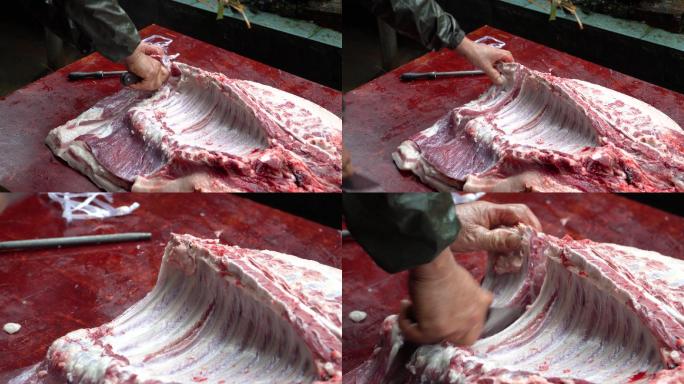 割猪肉猪肉切割