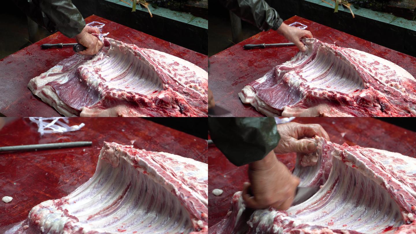 割猪肉猪肉切割