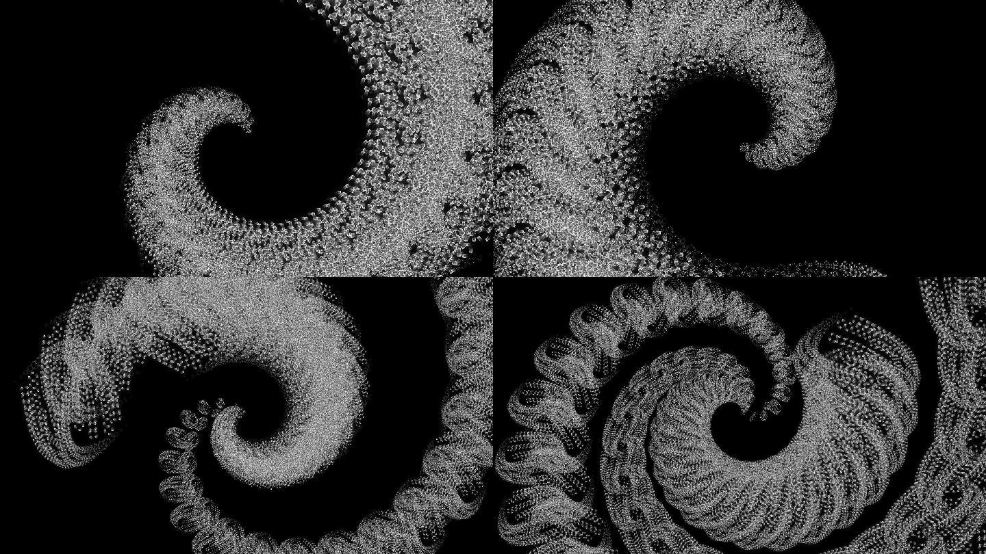 抽象动感螺旋线条粒子节奏VJ素材背景07
