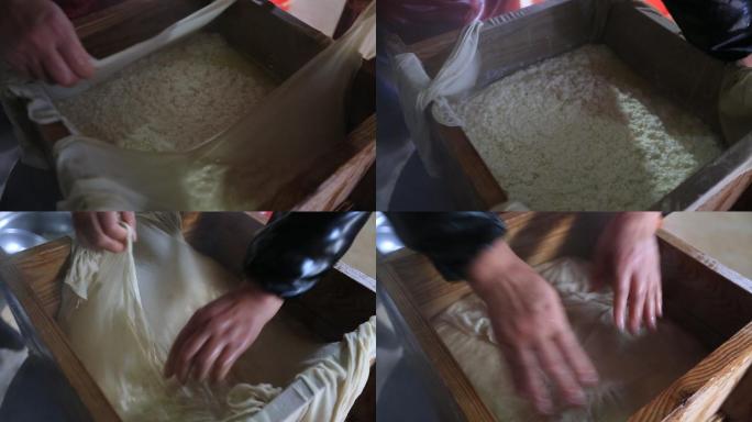 过年用传统工具技艺制作豆腐原素材