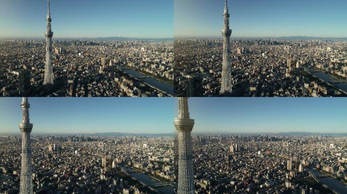 城市风景日本东京晴空塔东京建筑日本大景全
