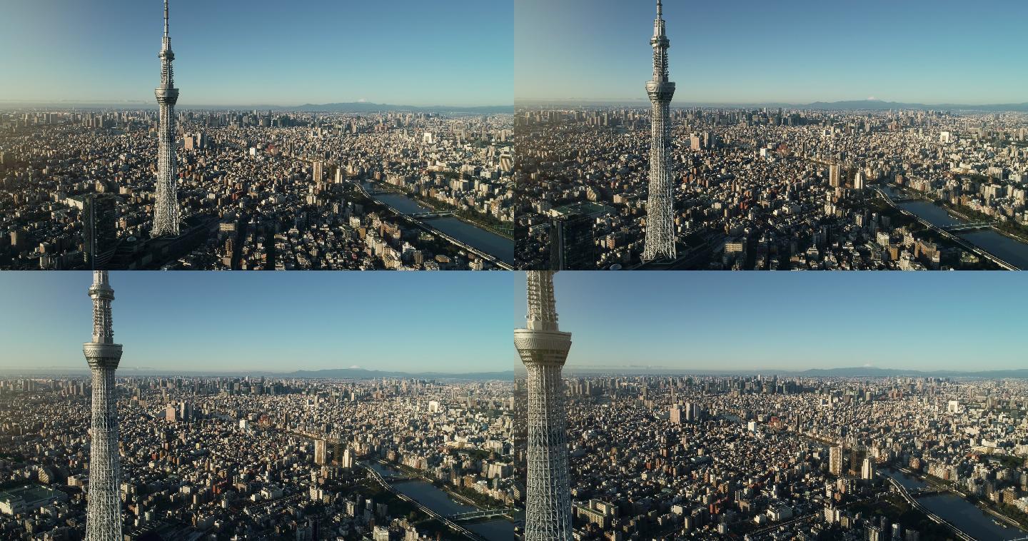 城市风景日本东京晴空塔东京建筑日本大景全