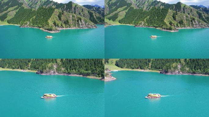 新疆天山天池高原雪山航拍视频