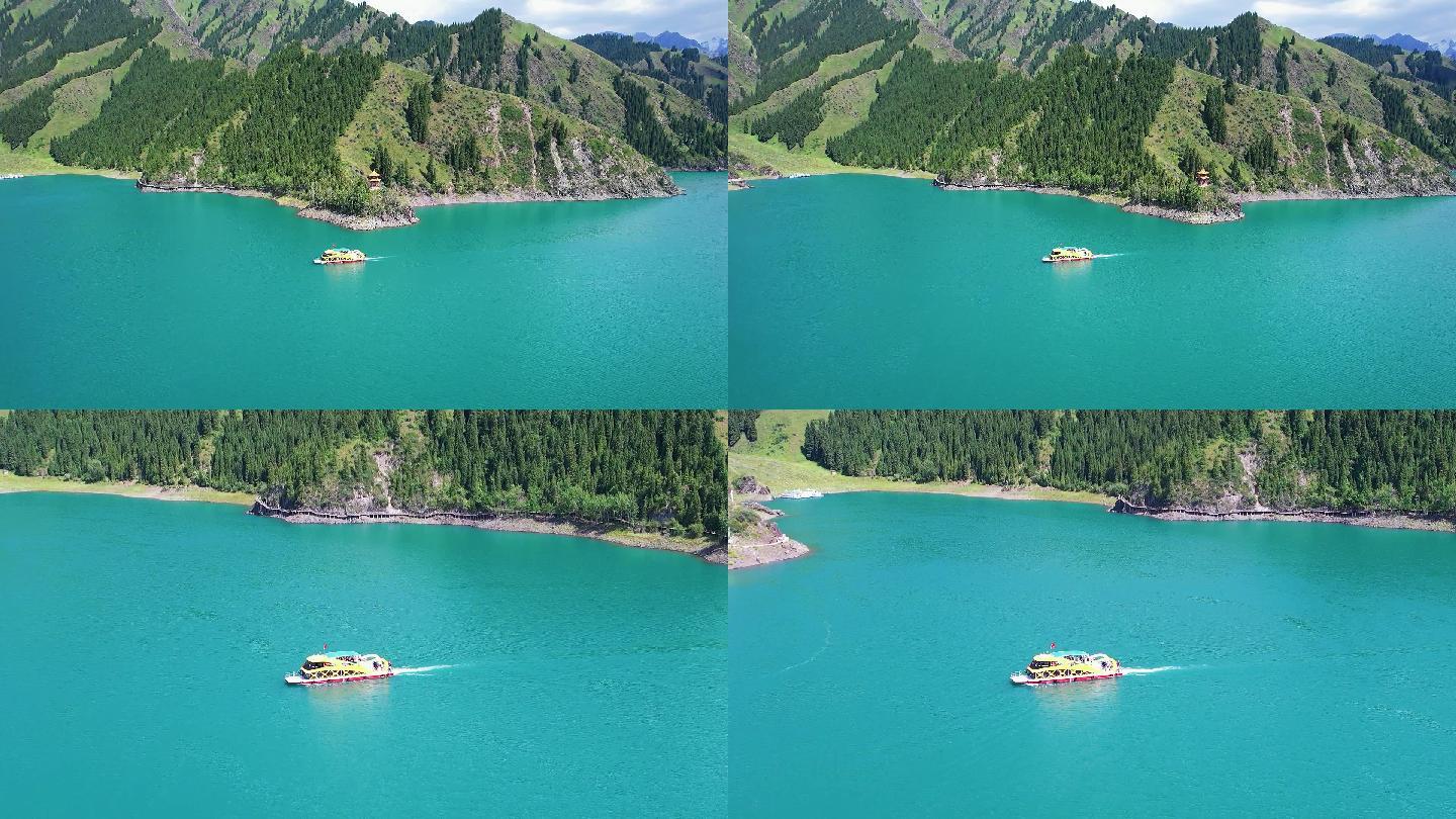 新疆天山天池高原雪山航拍视频