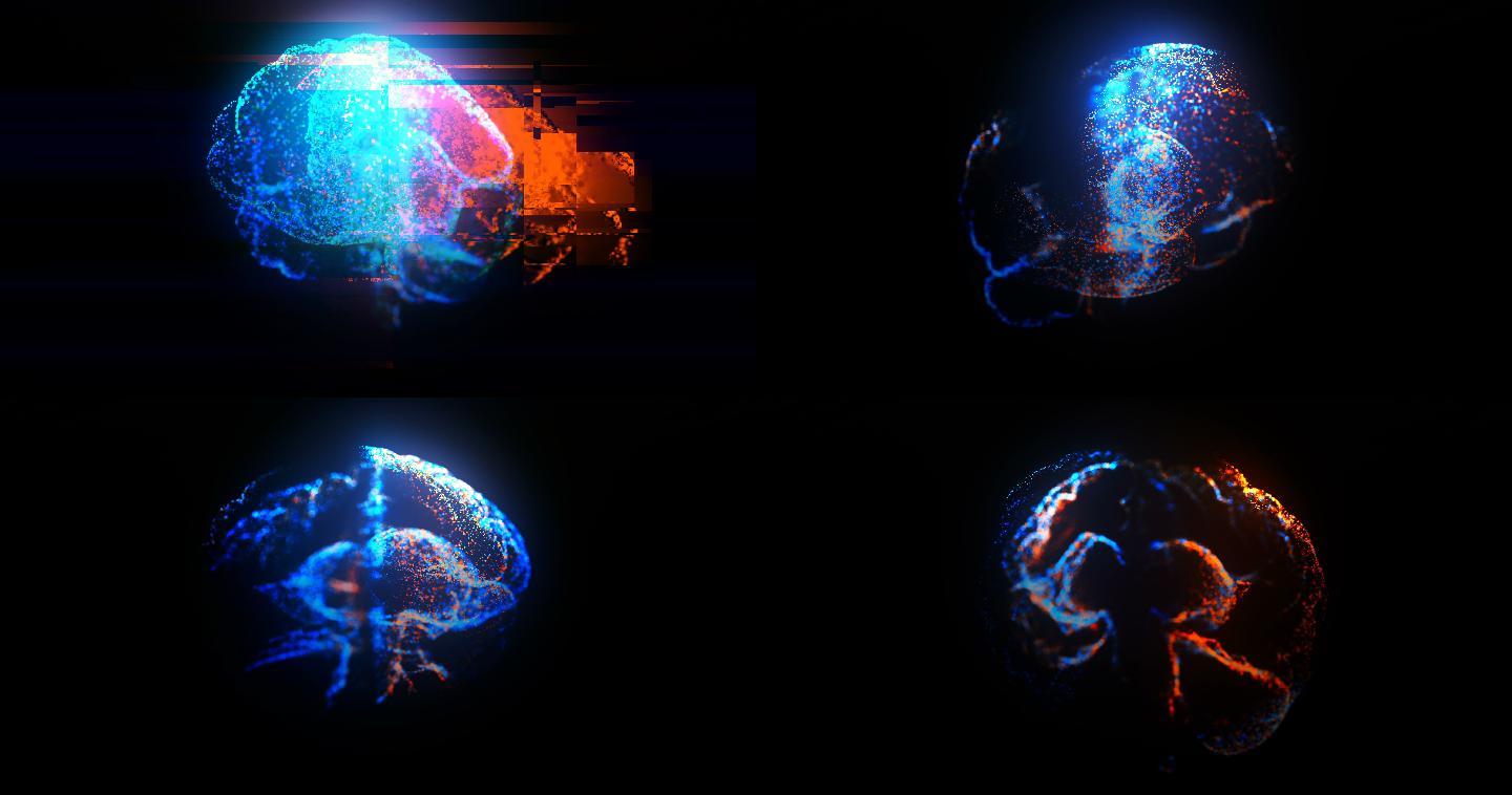 人脑进行旋转核磁的动画背景