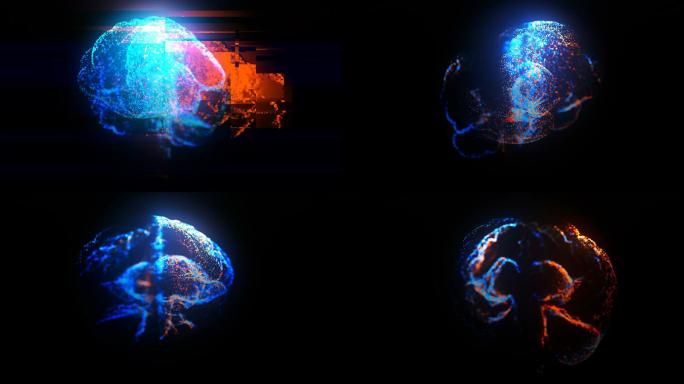 人脑进行旋转核磁的动画背景