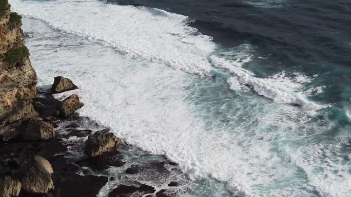 巴厘岛海浪 延时摄影 悬崖 浪花