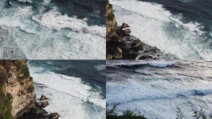 巴厘岛海浪 延时摄影 悬崖 浪花