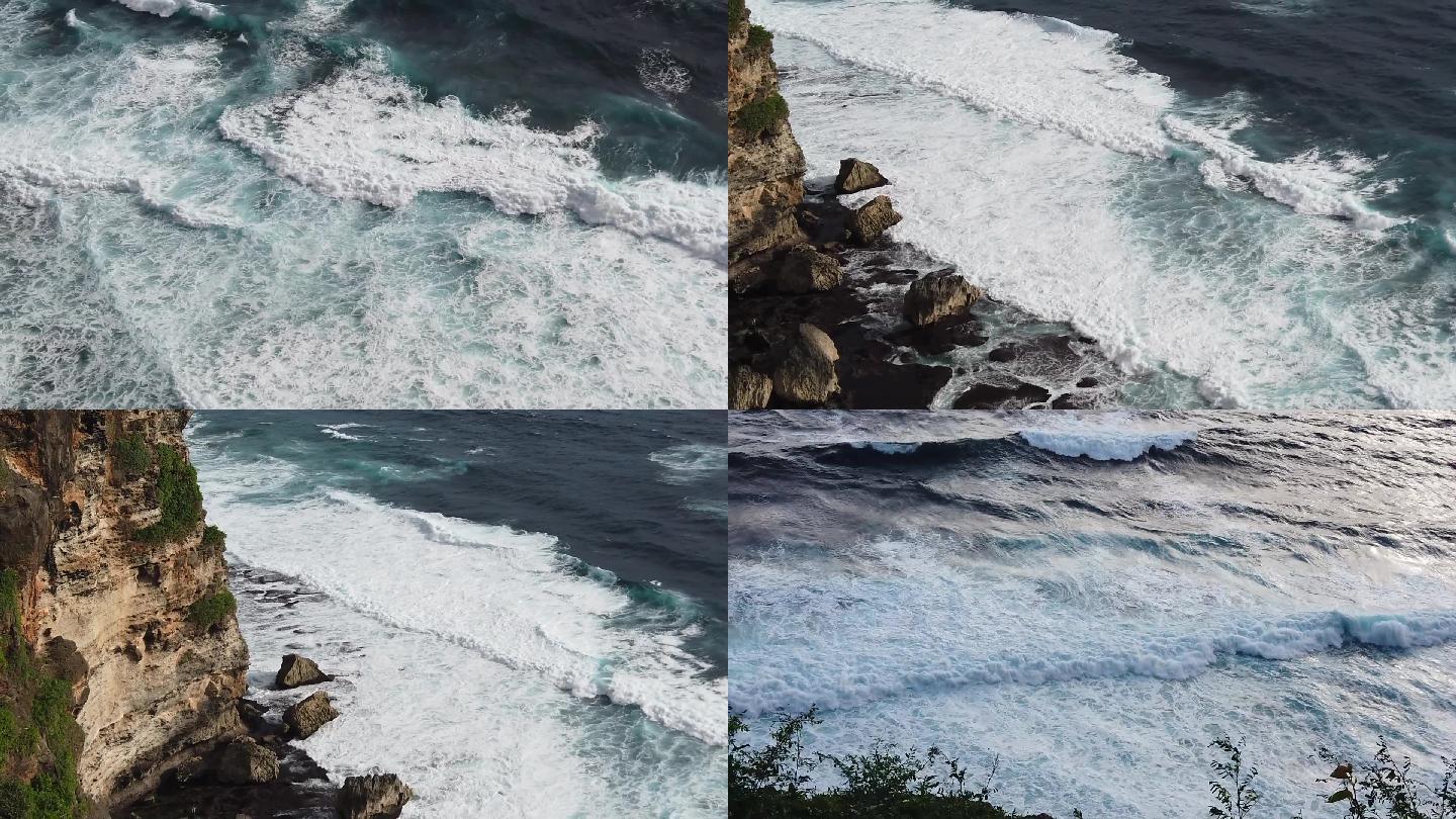 巴厘岛海浪 延时摄影 悬崖 浪花