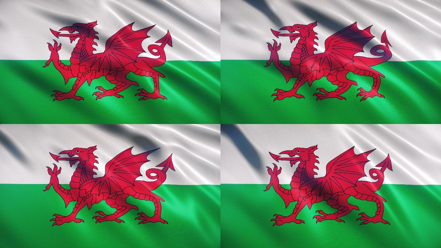 威尔士国旗飘扬背景