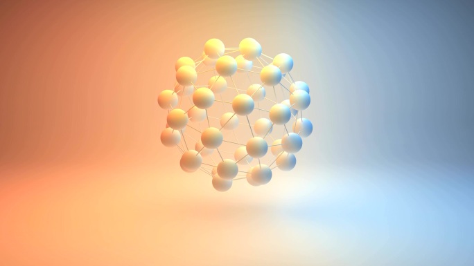 二十面体分子结构三维原子3d动画