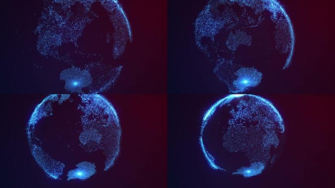 数字世界背景全息投影虚拟模拟地球星球