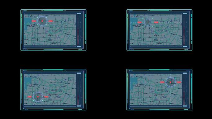 4K智能监控科技感界面地图搜索