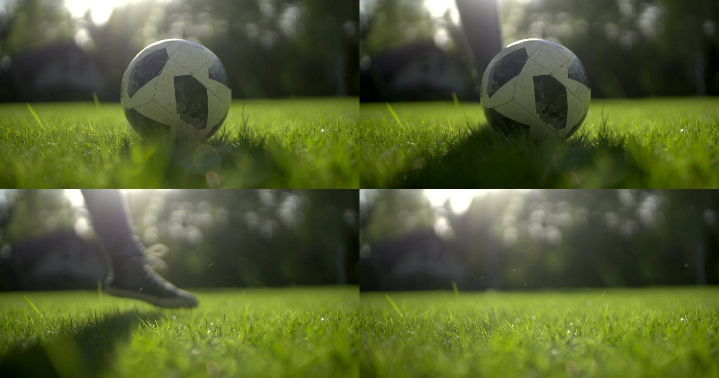 慢动作：射门世界杯踢球罚球点球