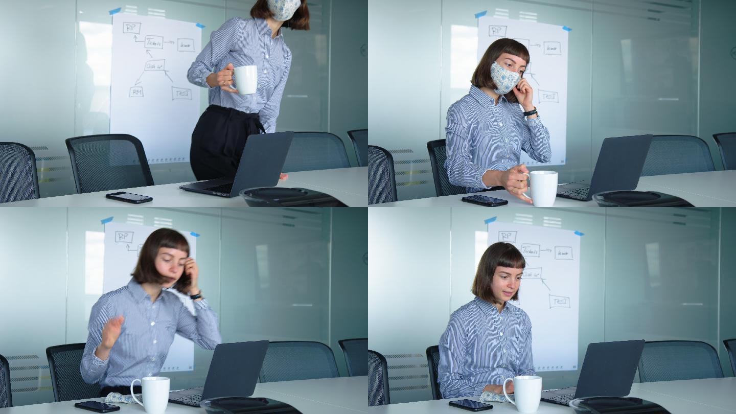 女人在笔记本电脑上进行在线会议