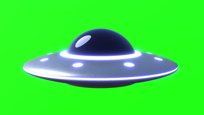 UFO飞碟、飞船科技科幻动画片抠像绿幕