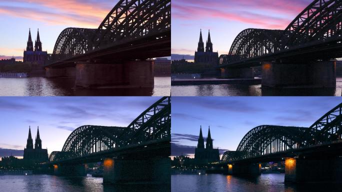 德国科隆大桥延时风景
