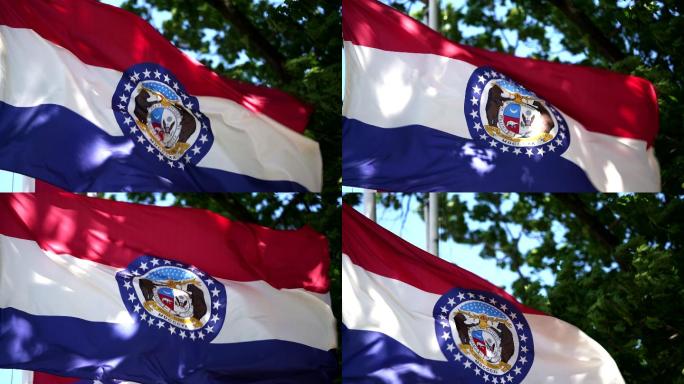 密苏里州的国旗在微风中飘扬