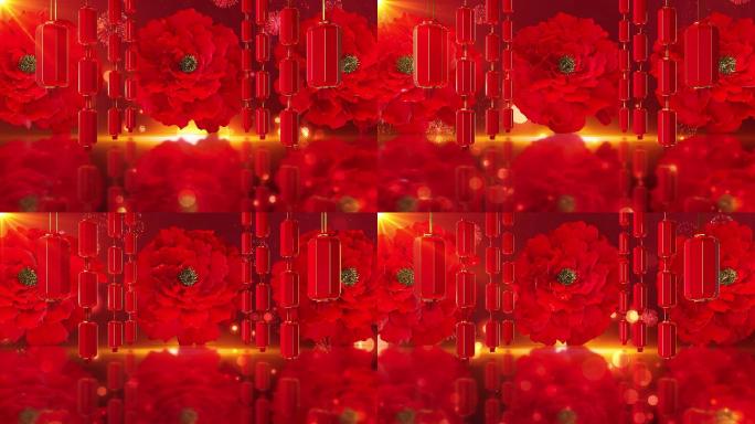4K喜庆新年红色灯笼背景素材